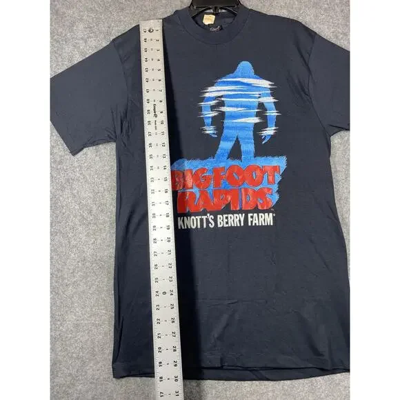 Vintage Knott's Berry Farm Bigfoot Rapids Shirt Mens Large Black Made USA 90s